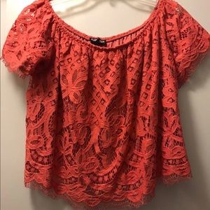 Express Pink Lace Crop Top. NWT. S